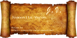 Joanovits Veron névjegykártya